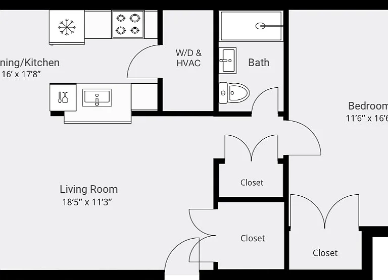 Floorplan (may not be to scale). Great layout!