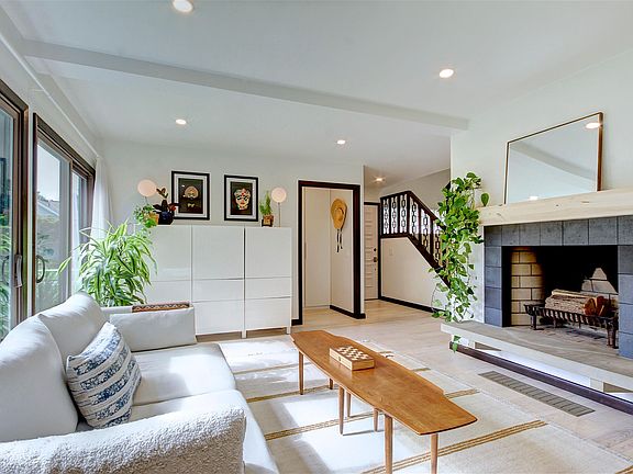 Living room with entry in background