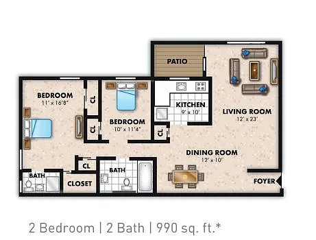 Floor plan 2 Bedroom
