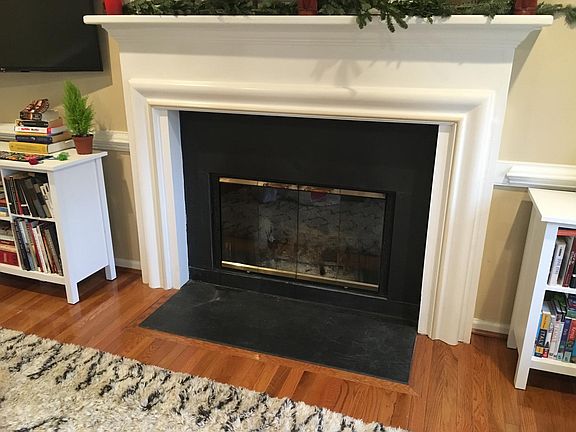 Wood-burning fireplace