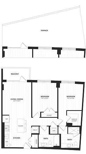 Floor plan 02BR-01