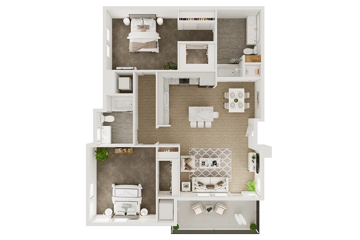 Floor plan 2BD, 2BTH B4