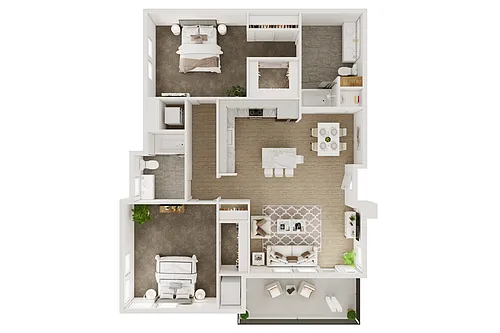 Floor plan 2BD, 2BTH B4