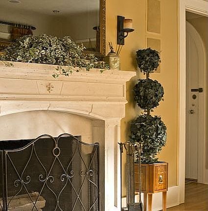 New mantel, hidden tv behind mirror