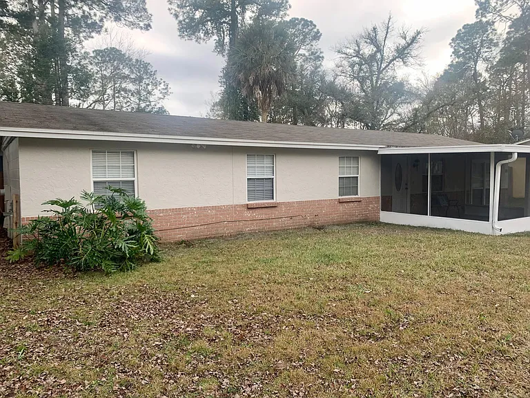 left side view of the home brick and block