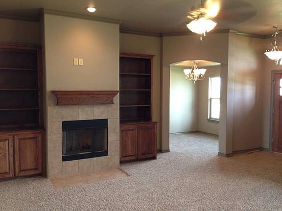 fireplace and den view