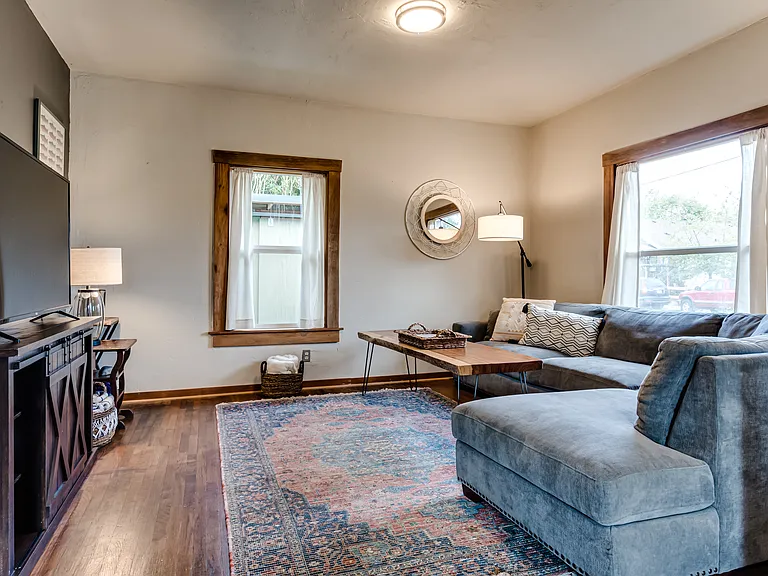 Living room with comcast internet and smart tv.