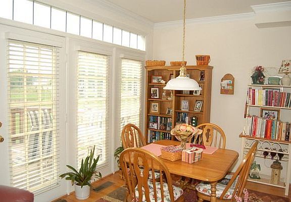 Breakfast room with French doors opening on to the main level deck