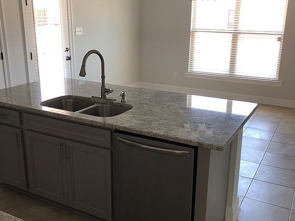 Kitchen island and dining area.