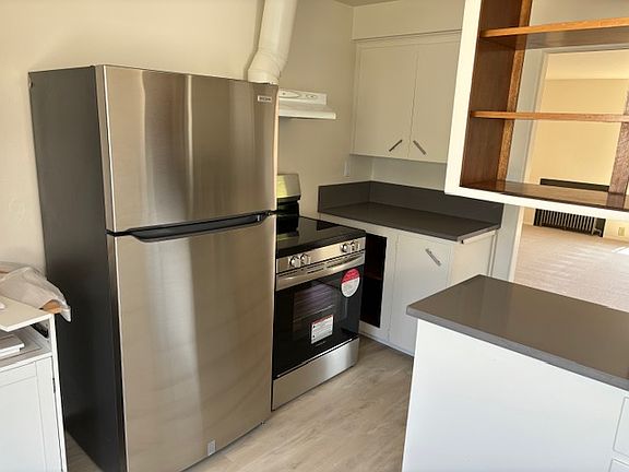 New kitchen appliances and countertops.