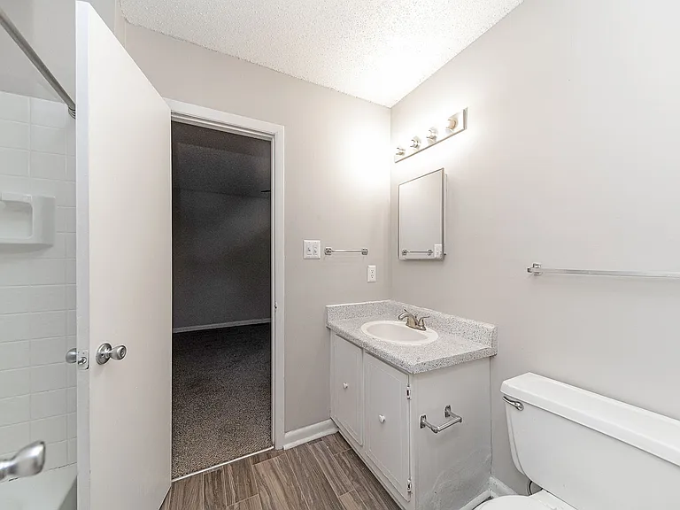 Bright bathroom with bathtub