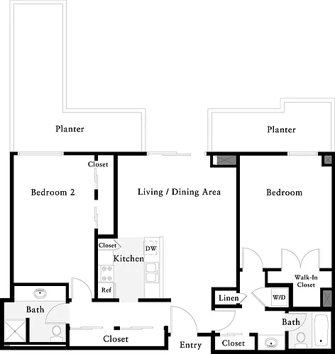 Floor plan 2 Bedrooms B