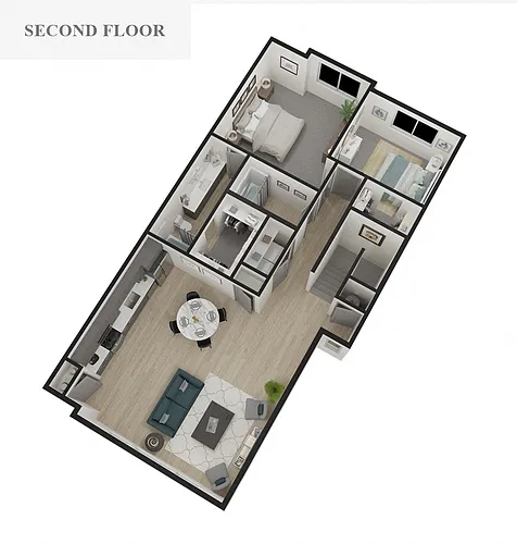 Floor plan Imperial 2-Bed 2-Car Garage
