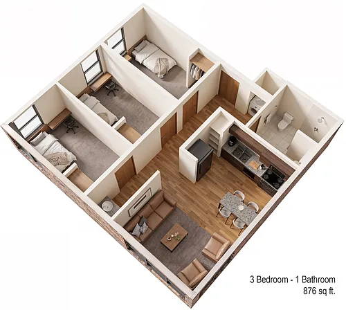 Floor plan Three Bedroom