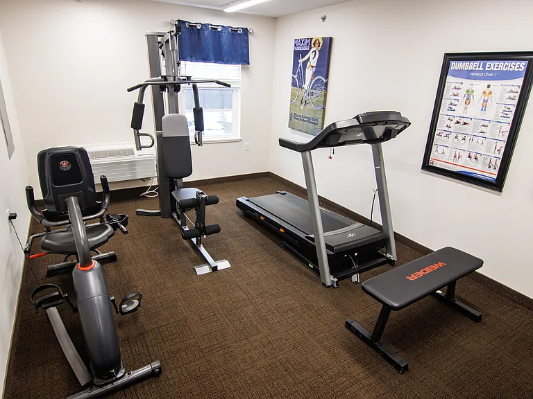 Well-equipped fitness room designed to support an active and independent lifestyle