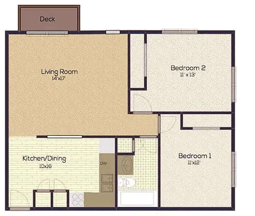 Floor plan 2 Bed E