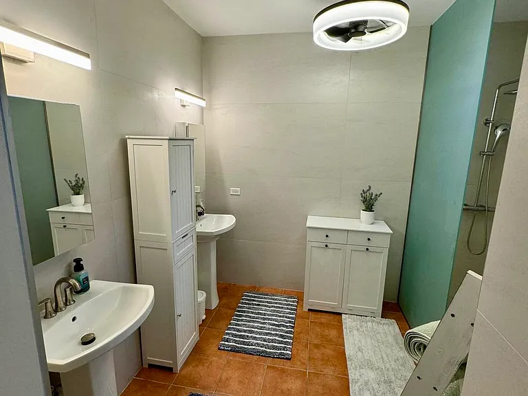 Spacious master bathroom