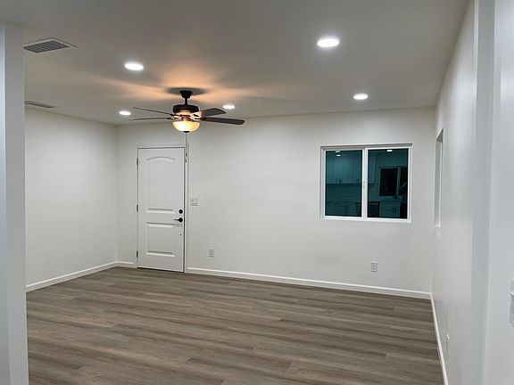 front door, living room view