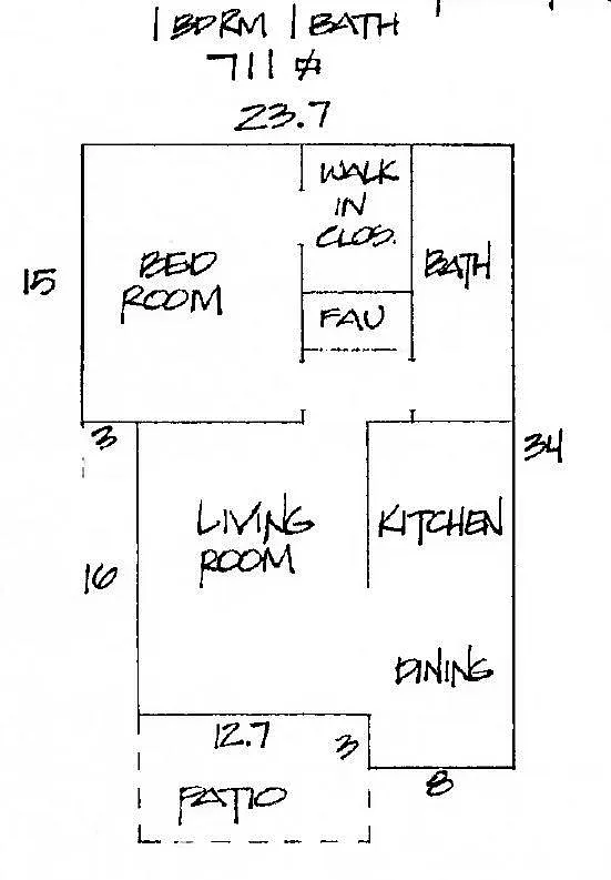 Floor plan Upgraded 1 Bedroom
