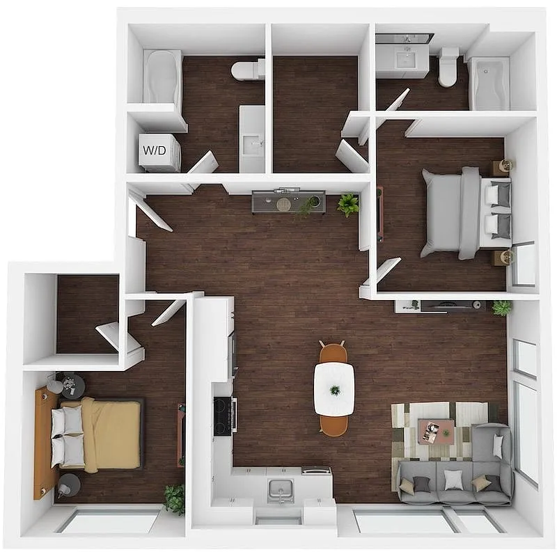 Floor plan 2 Bed/2 Bath-F12
