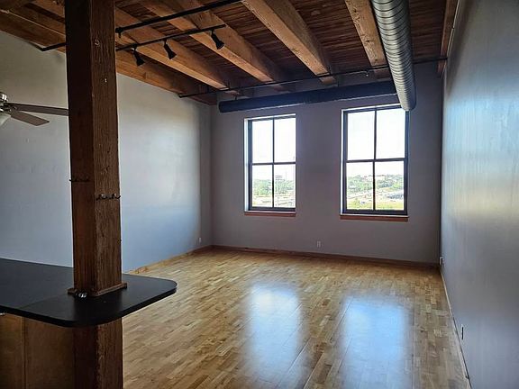 Large windows overlooking CHS field.