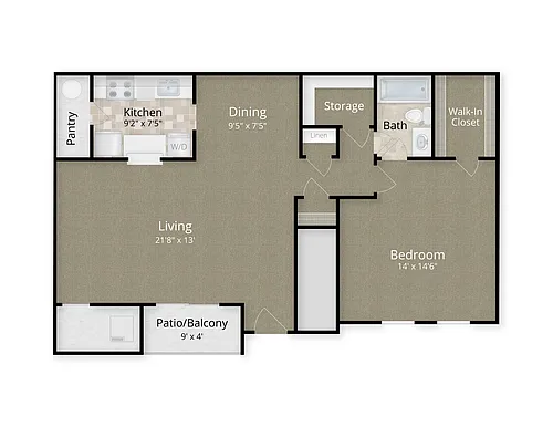 Floor plan 1 Bed x 1 Bath - Birchwood I