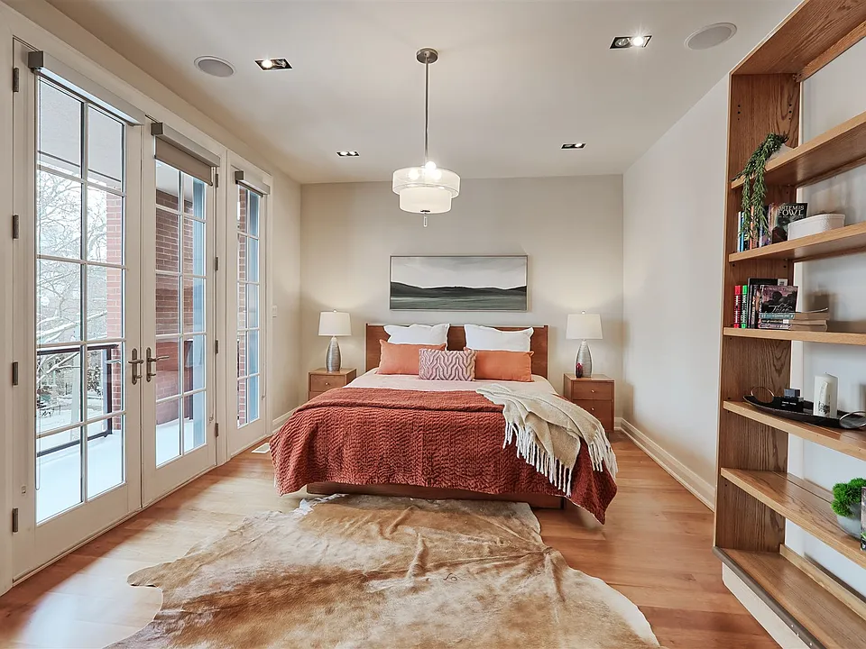 Primary bedroom with furnishings