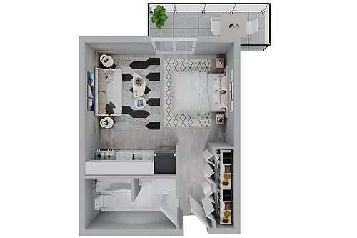 Floor plan Studio - Plaza