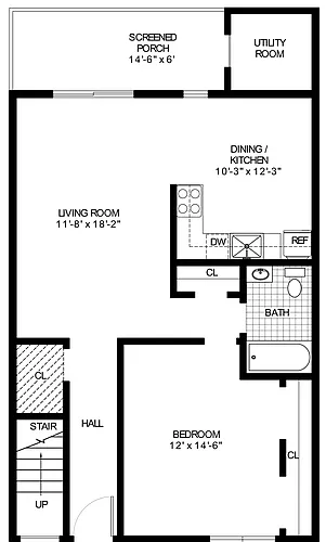 Floor plan 1 Bedroom 1st Floor