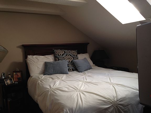 Loft bedroom with sklight