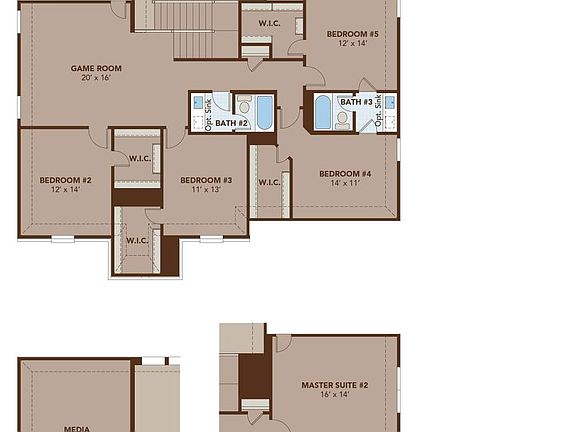 Brown Second Floor Plan