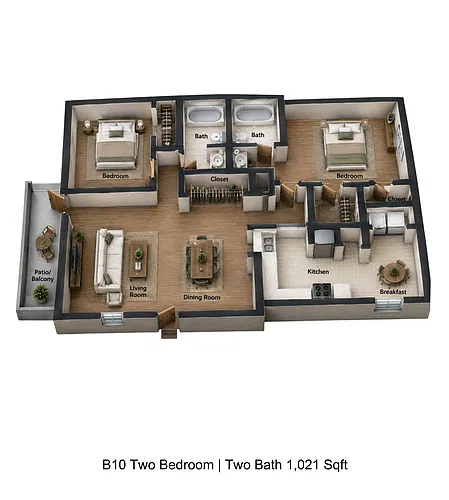 Floor plan 2 bedroom 2 bath