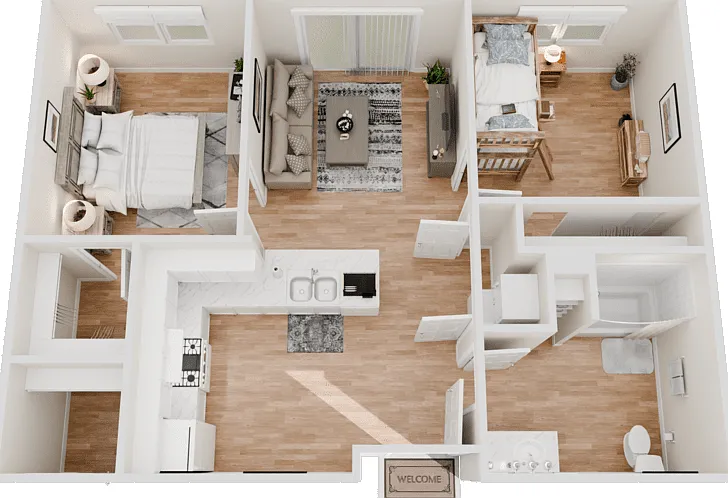 2 Bedroom Floorplan Diagram