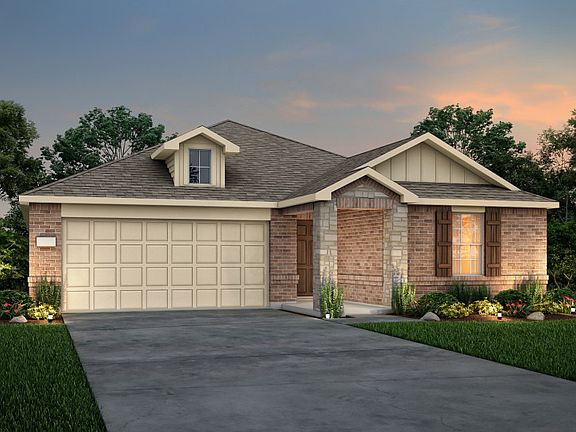 The Killeen, a one-story home with 2-car garage, shown with Home Exterior LS201