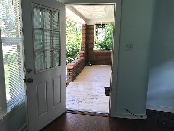 front door and porch