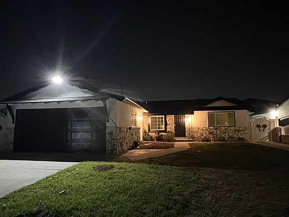 front house at night