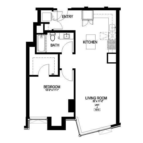 Floor plan 1 Bedroom