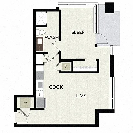 Floor plan 1 Bed/1 Bath-A7
