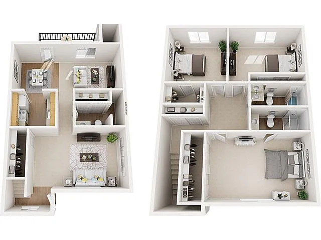 Floor plan 3BR/2.5BA Townhouse