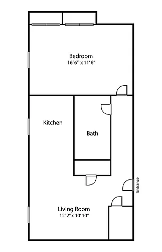 Floor plan 1 Bed/1 Bath