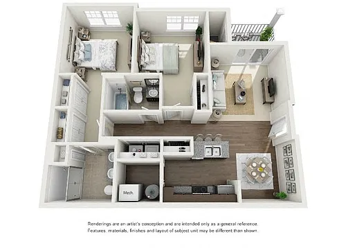 Floor plan Charles, 2 Bed, 2 Bath