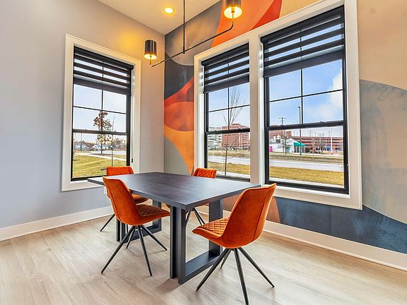 Experience modern elegance in this stylish dining nook, perfect for intimate gatherings.