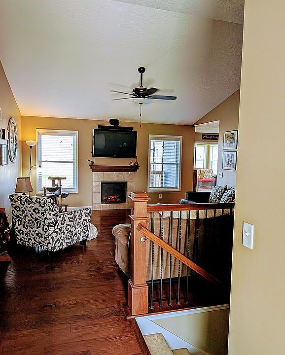 Vaulted open living room