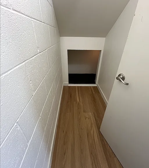 Laundry room with large storage area - plus a cubby area with more storage space.