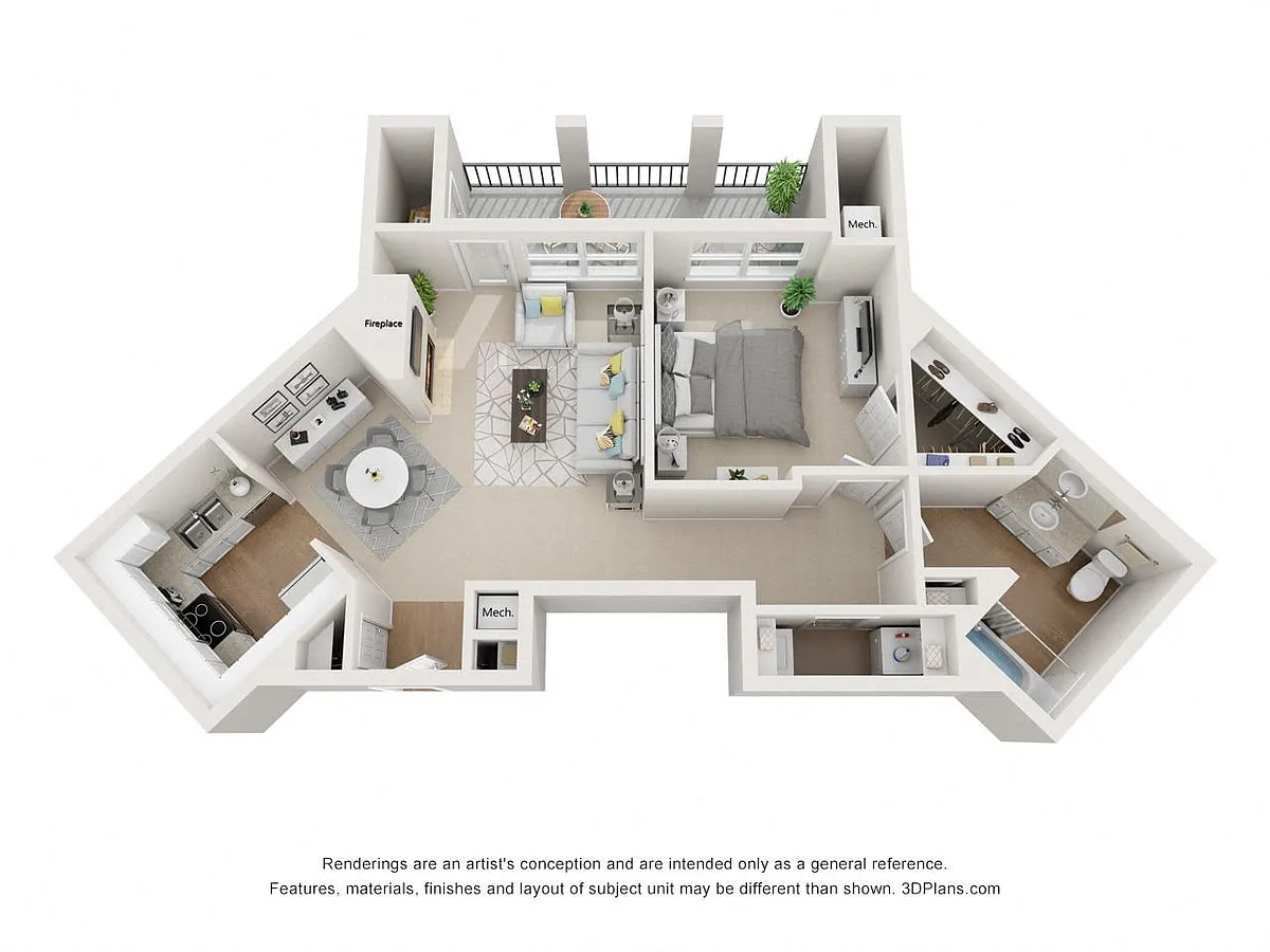 Floor plan Commonwealth 1B1B