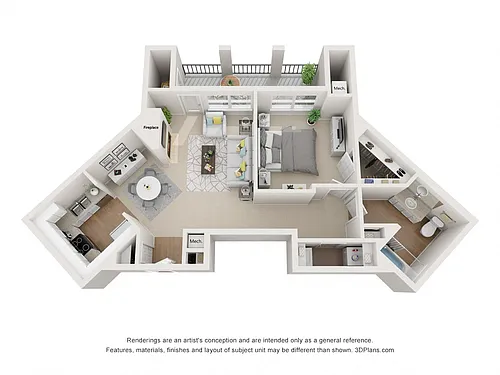 Floor plan Commonwealth 1B1B
