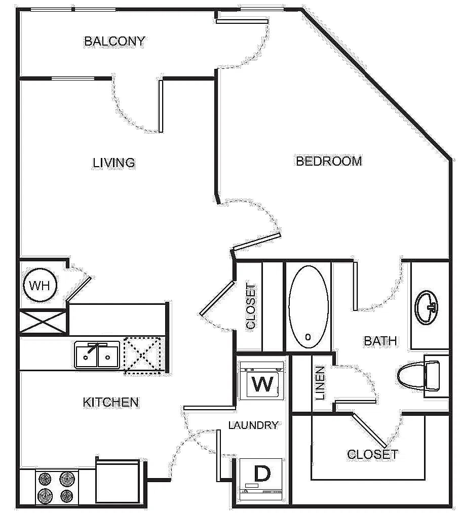 Floor plan A0-A One Bedroom