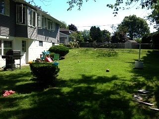 Back yard with outdoor door 