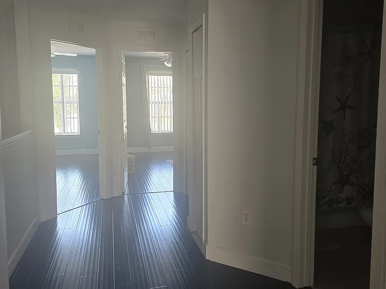Second floor hallway, linen closet and bathroom