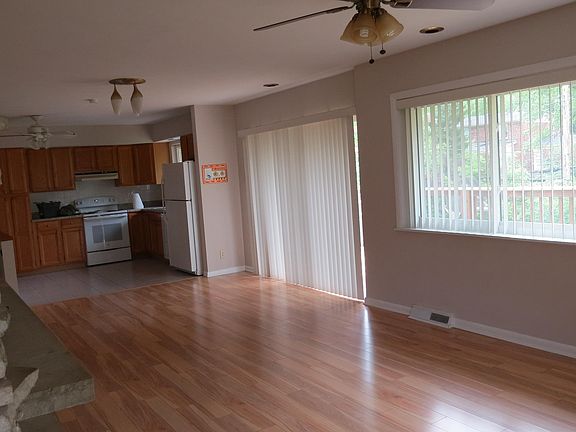 family room with deck outside